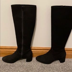 Antonio Melani Black Suede Knee-High Boots